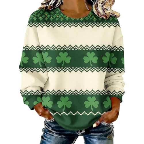 Women's Clover Print Casual Hoodie