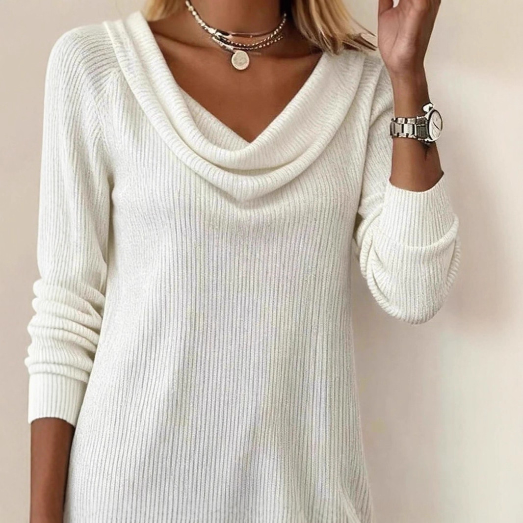 Women's Long Sleeve Cowl Neck Slim Fit Casual Dress