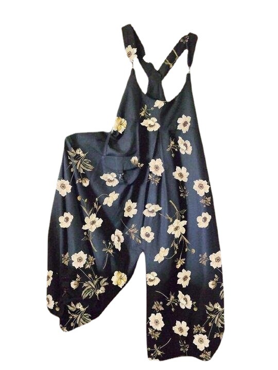 Women's Printed Loose Casual Jumpsuit