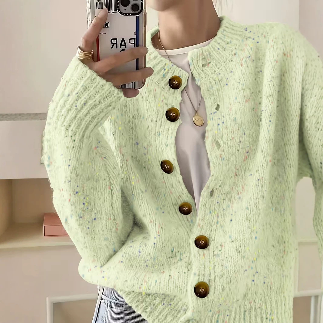 Women's Single-Breasted Knit Cardigan Short Sweater Jacket