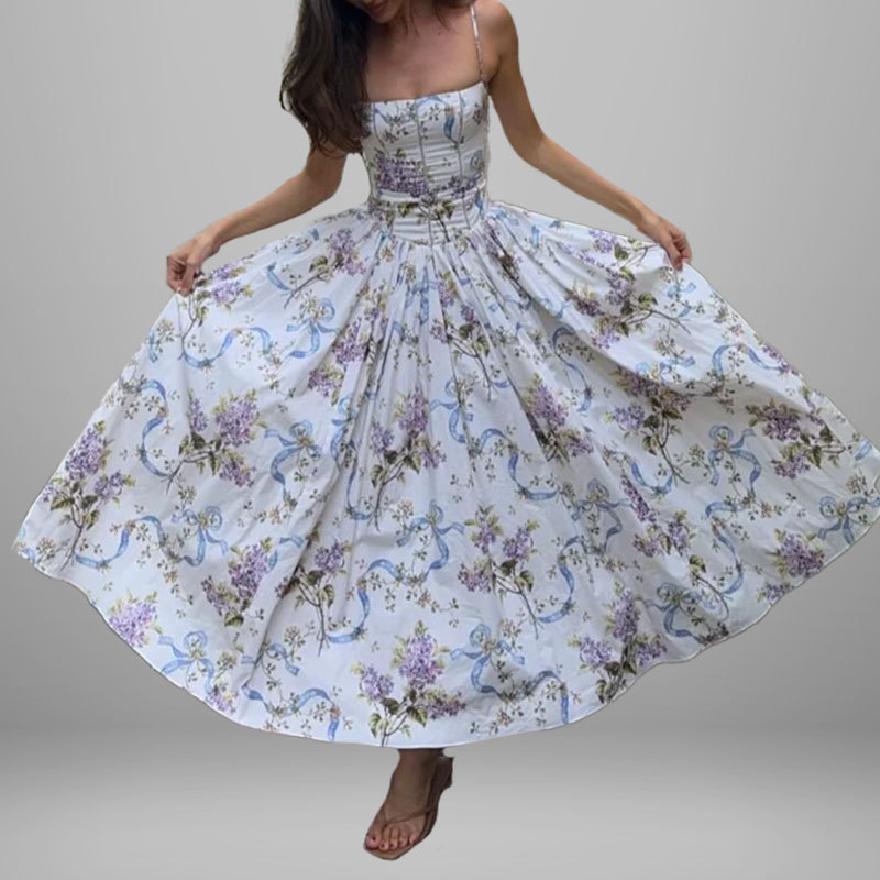 Women's Floral Print Sleeveless Maxi Cami Dress