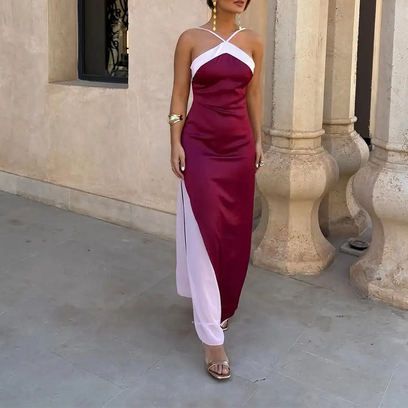 Halter Neck Sleeveless Bodycon Maxi Dress