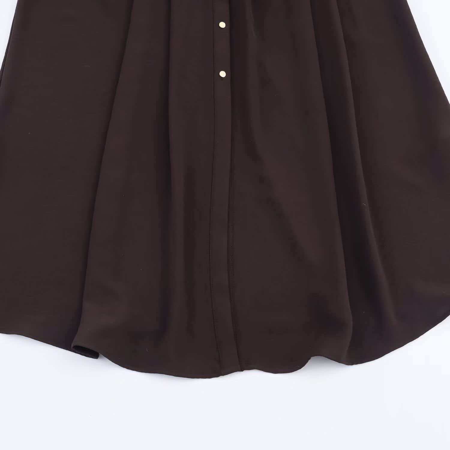 Women's Belted Shirt Midi Dress Long Sleeve High Waist