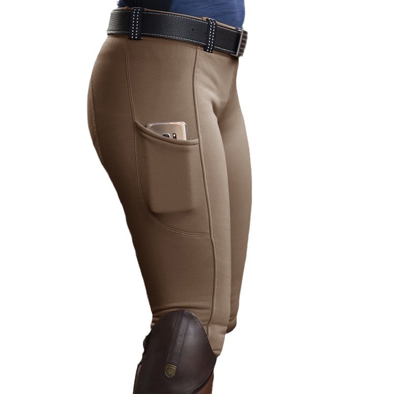 Stretchy Butt-Lifting Equestrian Pencil Pants with Pockets