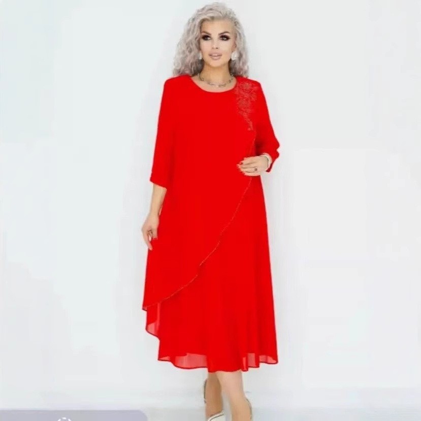 Women's Summer Printed Irregular Long Dress