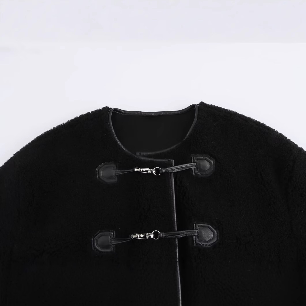 Women's Faux Fur & Leather Panel Jacket Streetwear Casual Coat