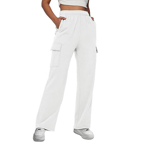 High-Waisted Wide-Leg Cargo Pants for Women, Loose Straight-Leg Casual Trousers