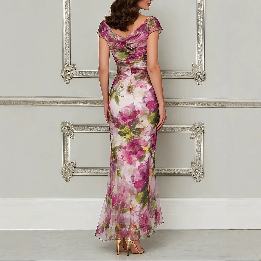 Women's Sexy Cowl Neck Sleeveless Mermaid Maxi Dress