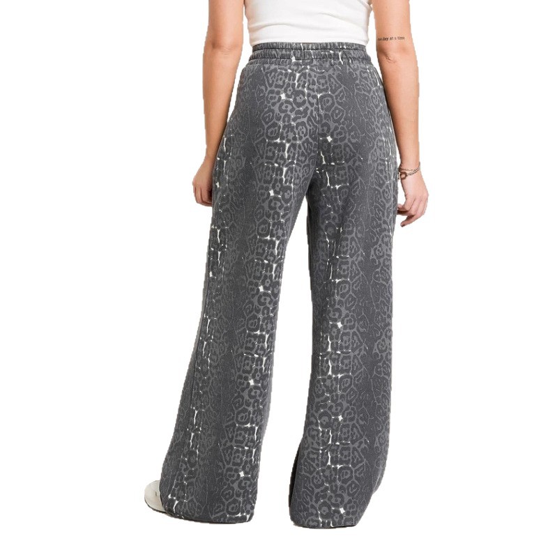 Women's Leopard Print Hoodie and Wide-Leg Pants Set