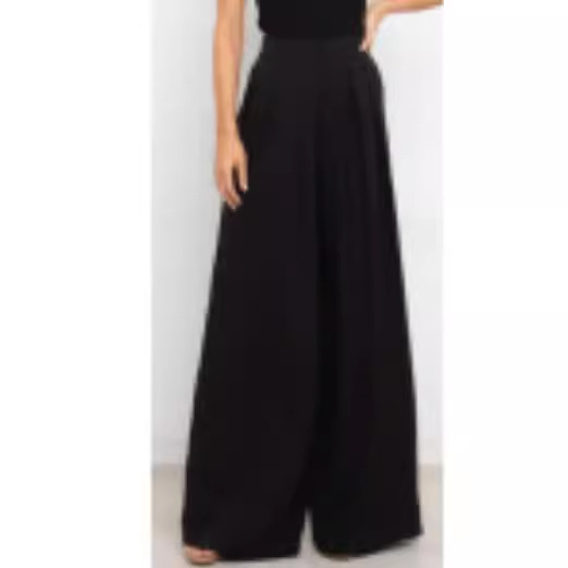 Women's Wide-Leg Pants with Elastic Waist, Loose Comfortable Casual Trousers