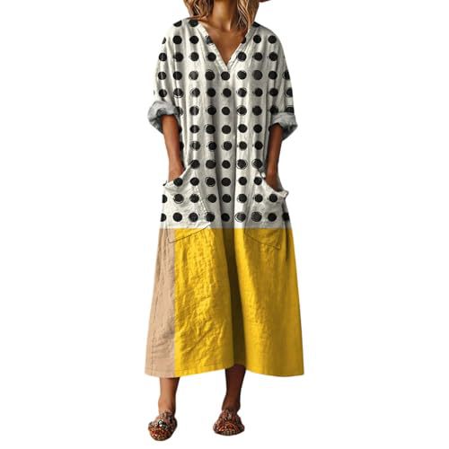 Women's V-Neck Boho A-Line Midi Dress