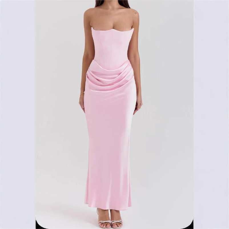 Women's Sleeveless Strapless Backless Bodycon Evening Dress