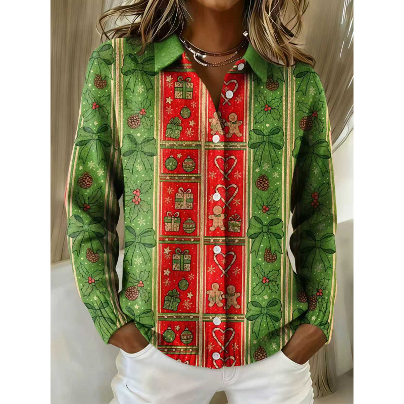 Women's Collared Button-Front Cardigan Sweater, Solid 3D Print Knit, Loose Fit
