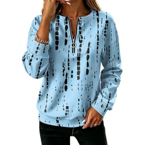 Polka Dot Print Half-Zip Stand Collar Hoodie for Women