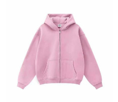 Women's Solid Color Hooded Zip-Up Sweatshirt Jacket