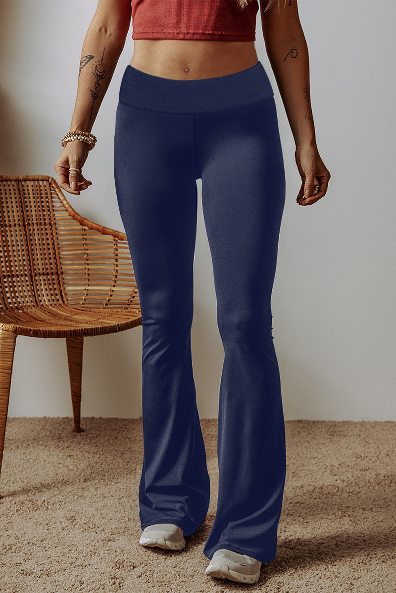 Solid Color High-Waist Skinny Pants