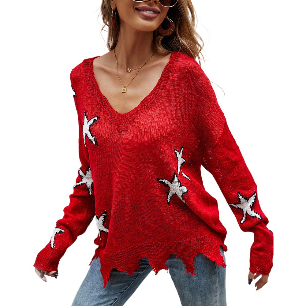 Women's High Neck Loose Knit Sweater Pullover