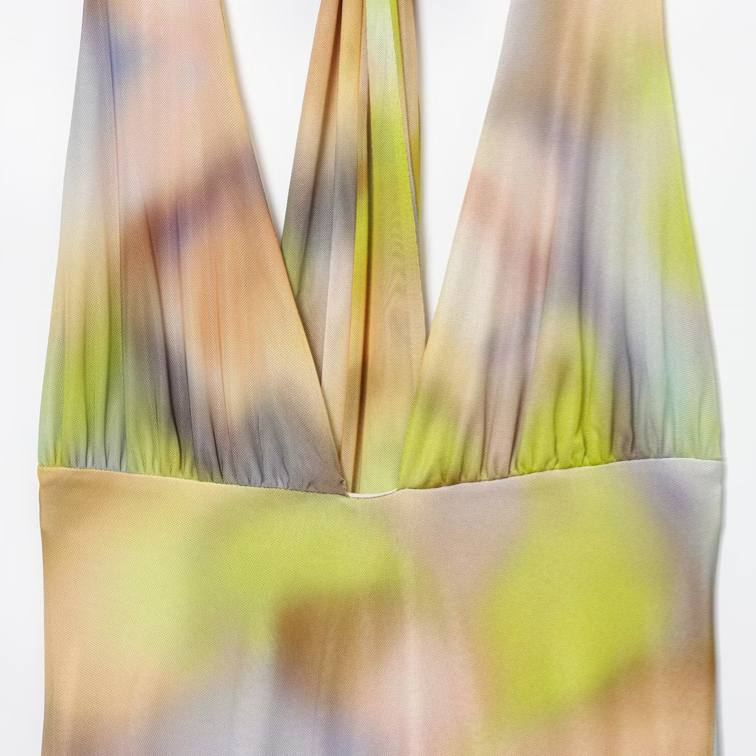 Women's ZA Print Mesh Halter Midi Dress