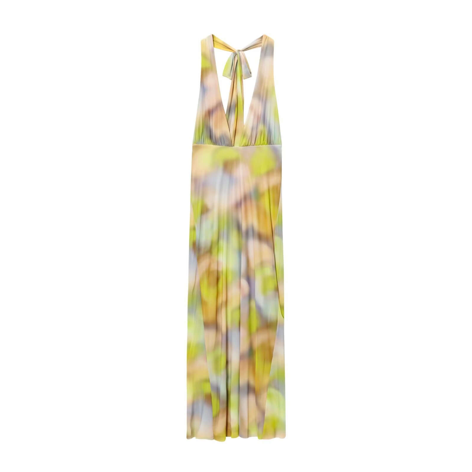 Women's ZA Print Mesh Halter Midi Dress