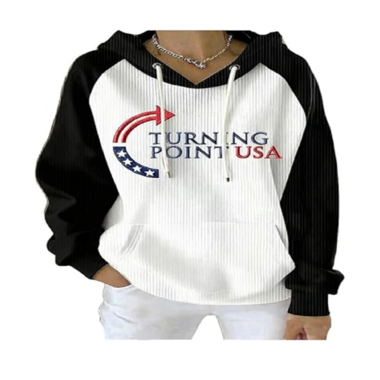 Women's American Flag Arrow Print Hooded Sweatshirt