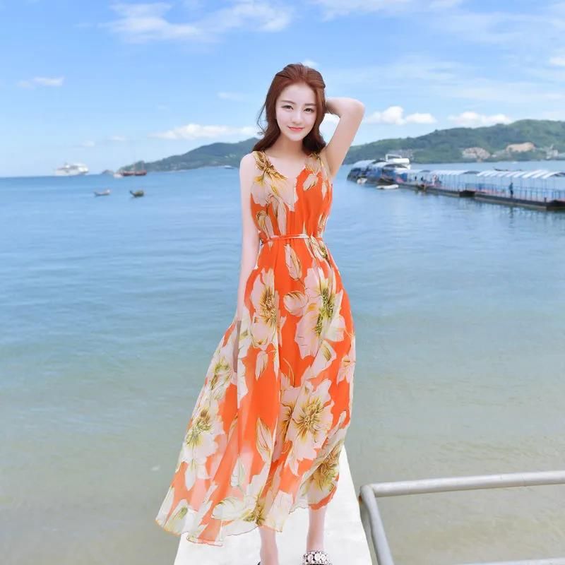 Women's Floral V-Neck A-Line Dress with Short Sleeves and Waist