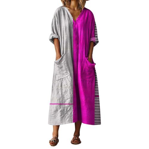 Women's V-Neck Boho A-Line Midi Dress