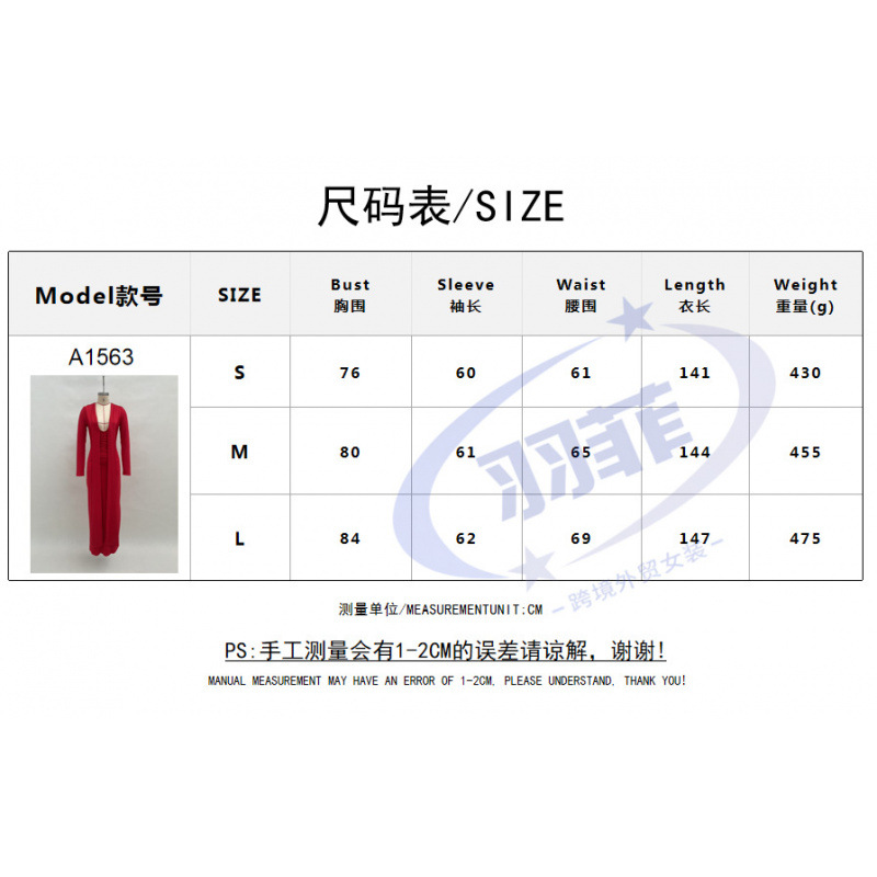 Sexy Deep V-Neck Long Sleeve Tie Slim Solid Dress