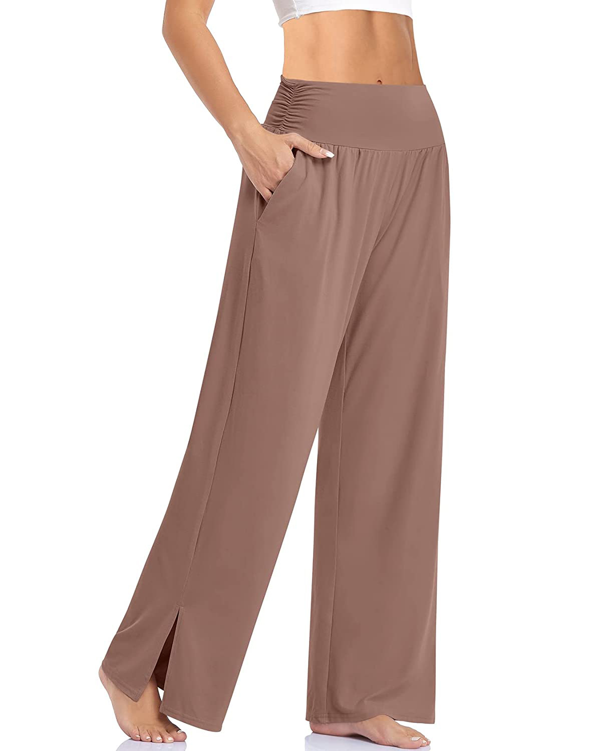 Women's Wide-Leg Loose Yoga Pants with Pockets