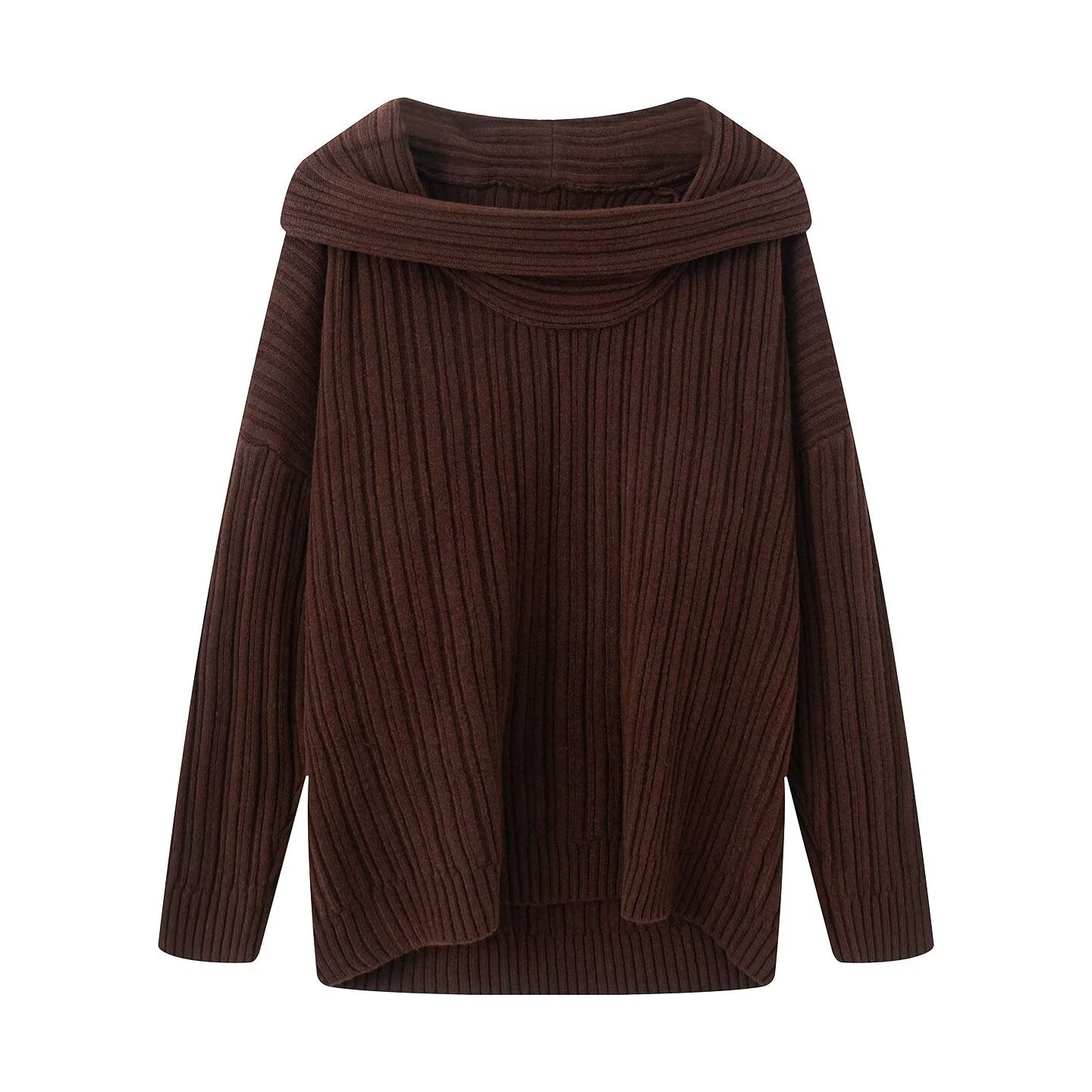Off-Shoulder Solid Color Loose Fit Top