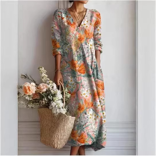Women's Floral Paisley Print Ruched Bodycon Midi Dress