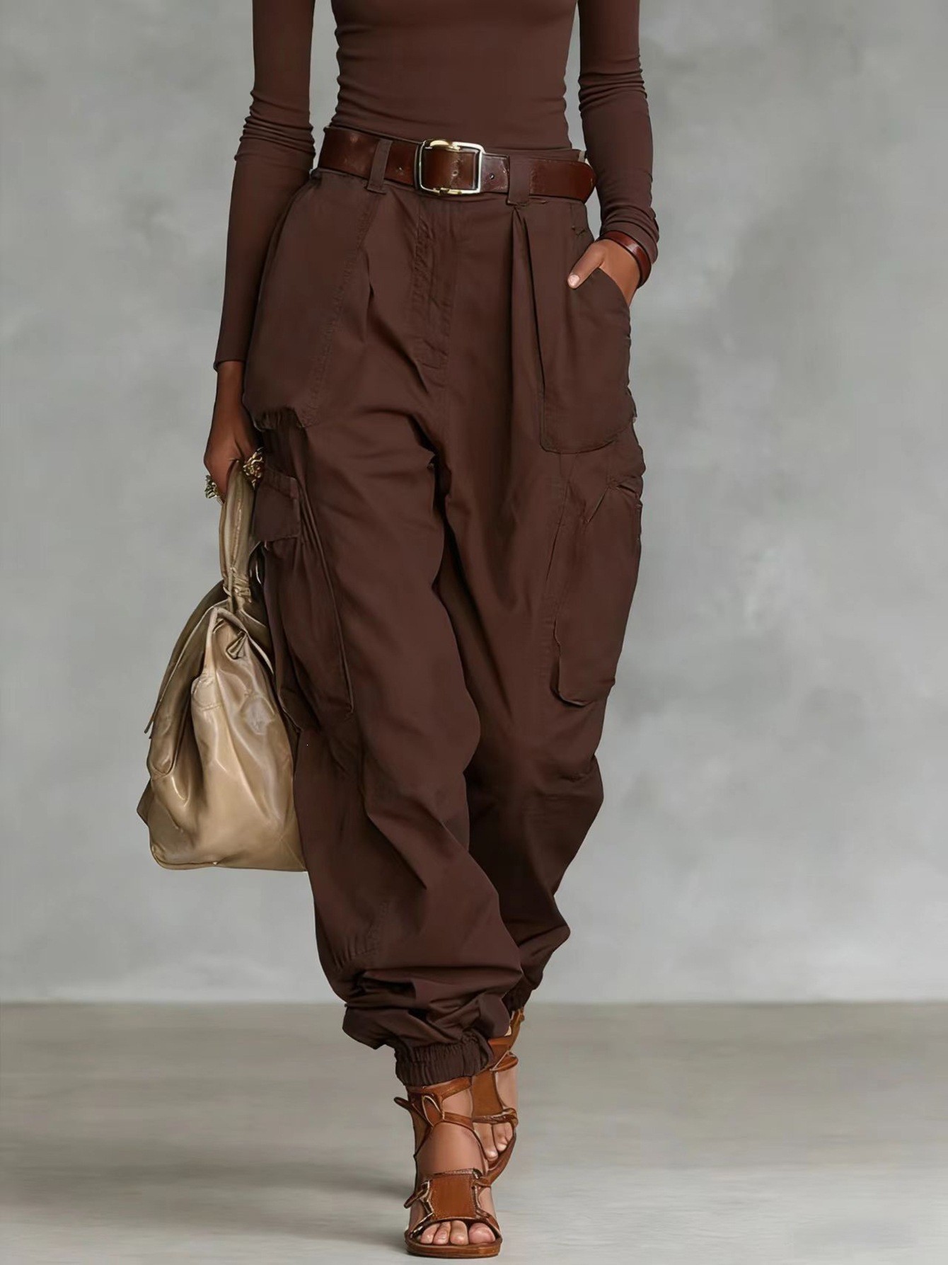 Multi-Pocket Wide-Leg Cargo Pants Streetwear Loose Fit