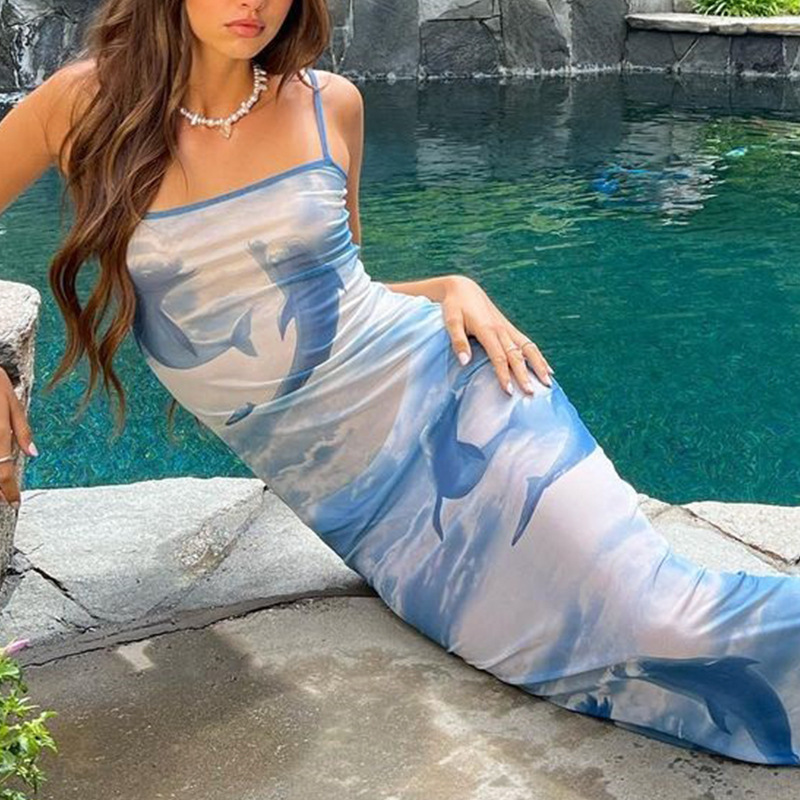Floral Print Strapless Bodycon Midi Dress