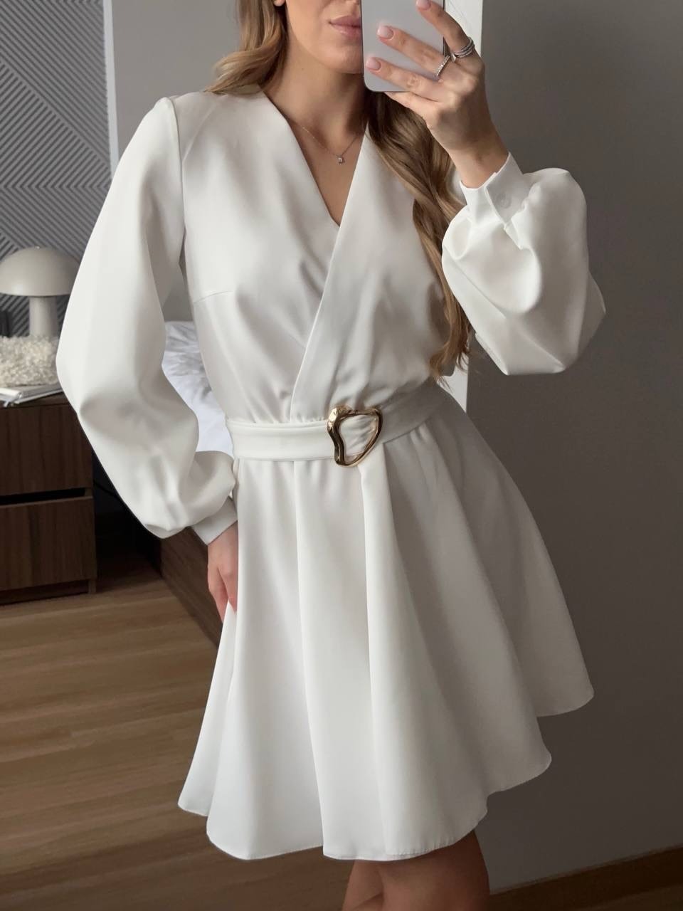 Women's V-Neck French Style Slim Fit Midi Dress