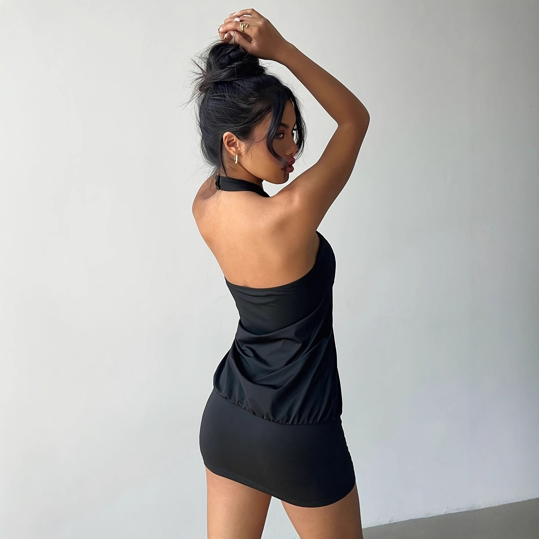 Sexy Halter Backless Bodycon Knit Two-Piece Dress