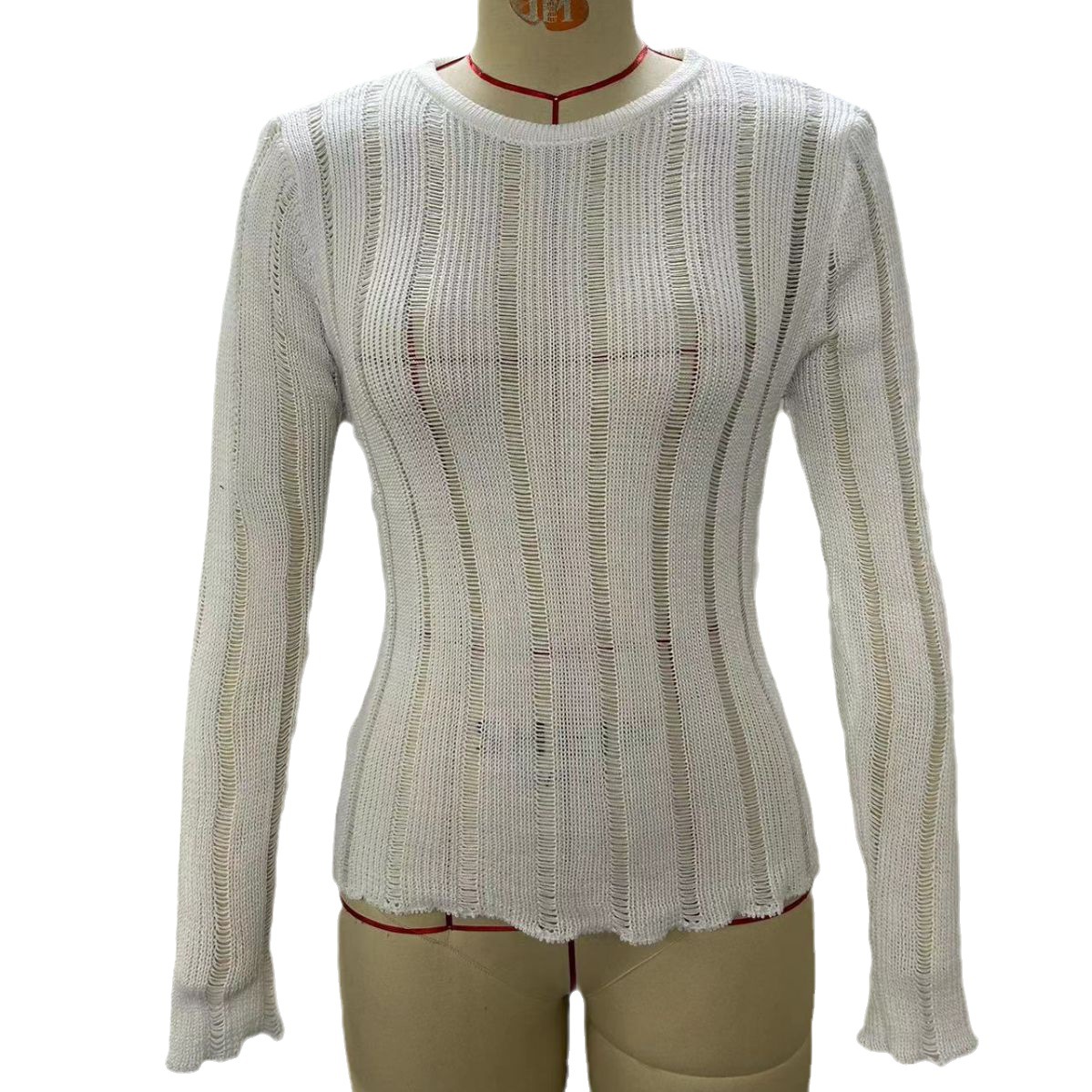 Women's Slim Fit Crewneck Long Sleeve Knit Top