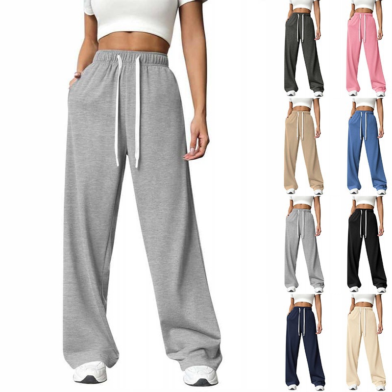 Women's Loose Straight Wide-Leg Athletic Casual Pants