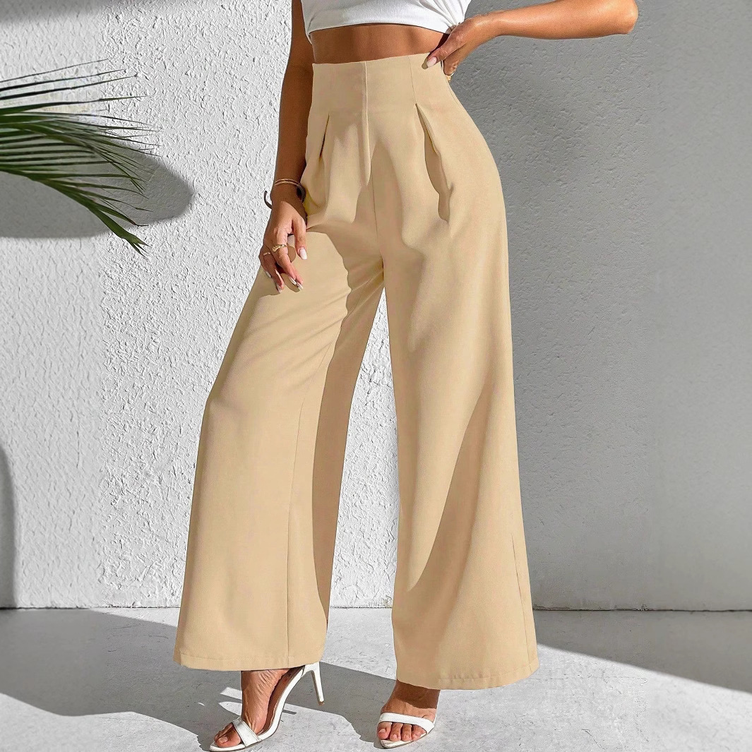 Elegant High-Waist Wide-Leg Dress Pants