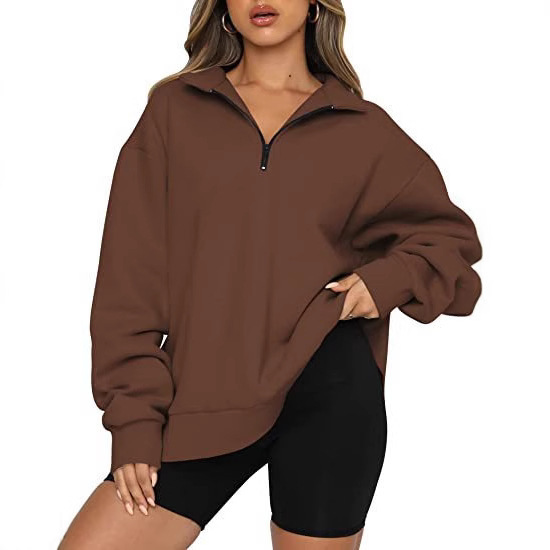 Women's Half-Zip Fleece-Lined Pullover Sweatshirt