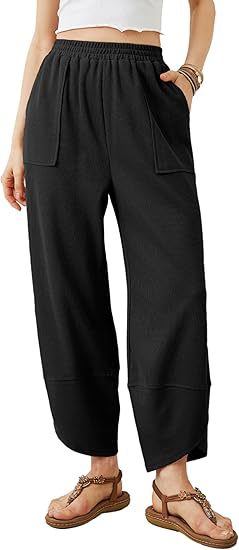 Women's Summer Cropped Harem Pants Casual Loose Fit