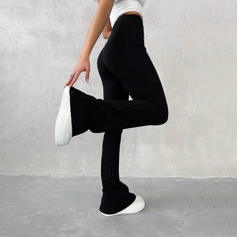 High-Waist Slim Fit Micro Flare Pants