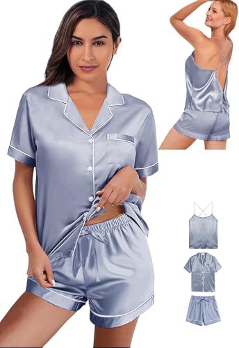 Women's Cuban Collar Retro Short Sleeve Button Set