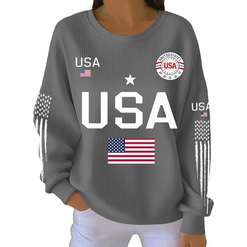 Women's American Flag Star Print Sweatshirt