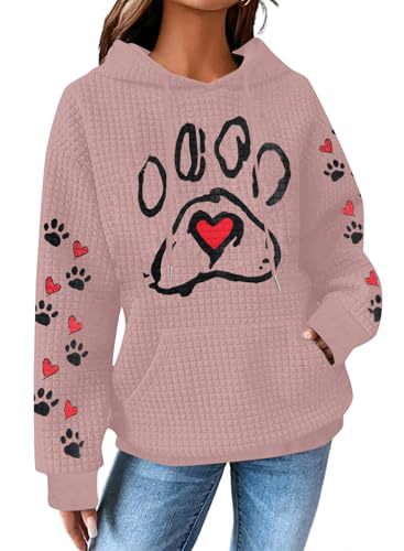 Women's Dog Mom Heart Paw Print Sweatshirt