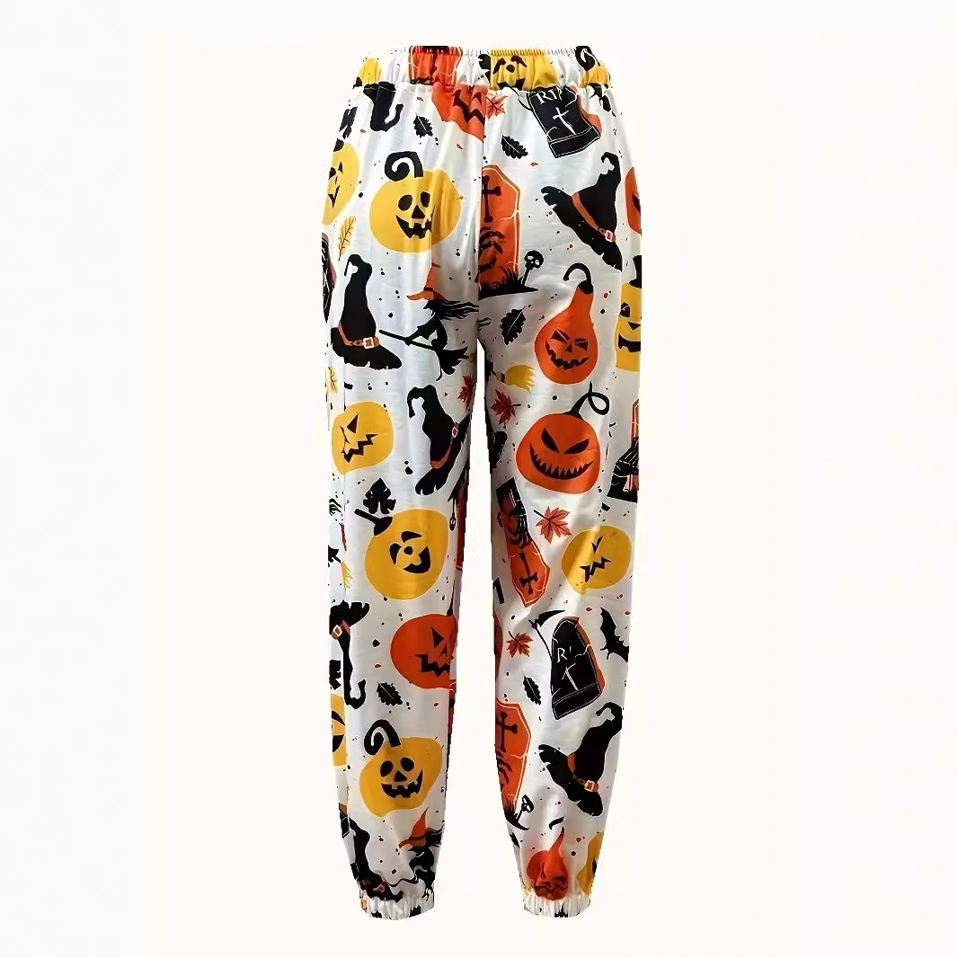 Women's Halloween 3D Print High-Waist Drawstring Jogger Pants