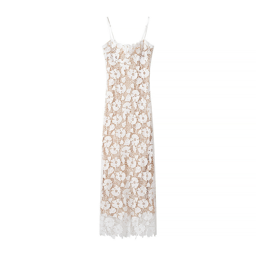 Women's Lace Strappy Bodycon Slit Cami Dress