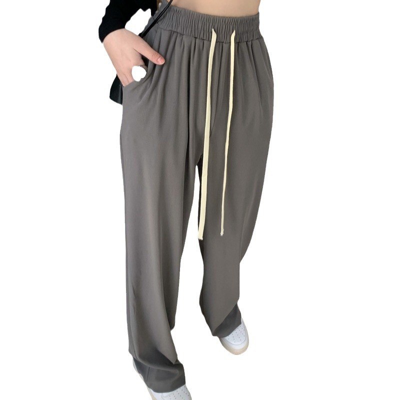 Women's High-Waist Wide-Leg Pants Slimming Loose Straight Korean Style