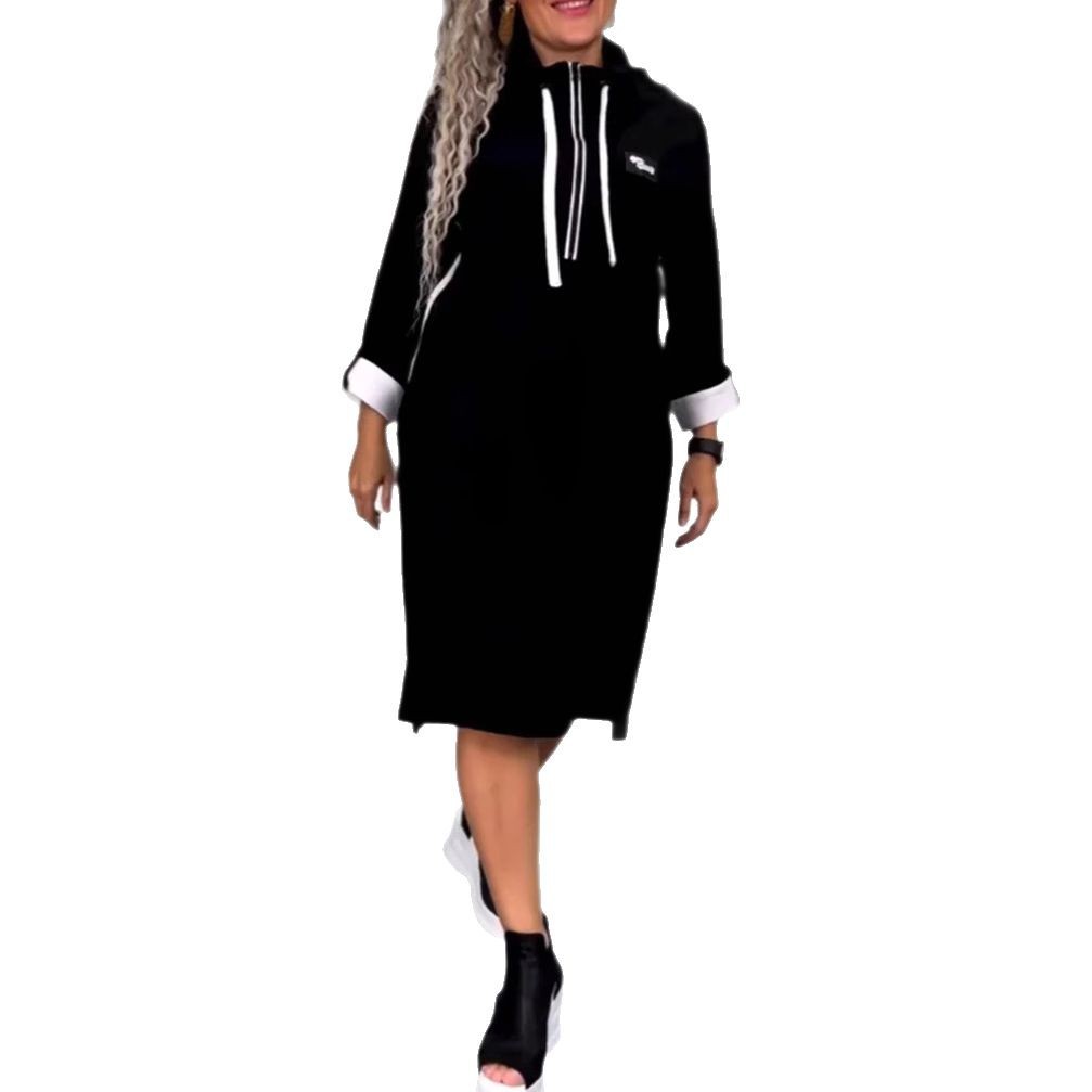 Women's Casual Turtleneck Long Sleeve Maxi Dress
