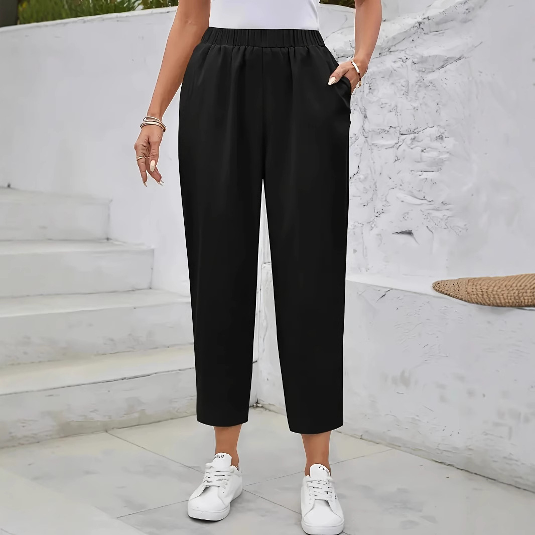 Women's Cotton-Linen Loose Casual Pocket Straight-Leg Pants
