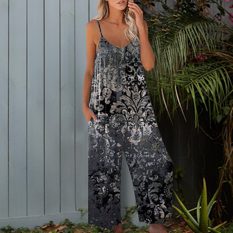 Women's Tie-Dye Wide-Leg Cami Jumpsuit