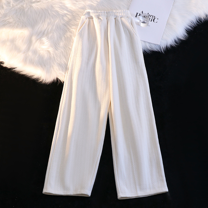 Women's High-Waist Wide-Leg Casual Pants Korean Style Slimming Straight-Leg